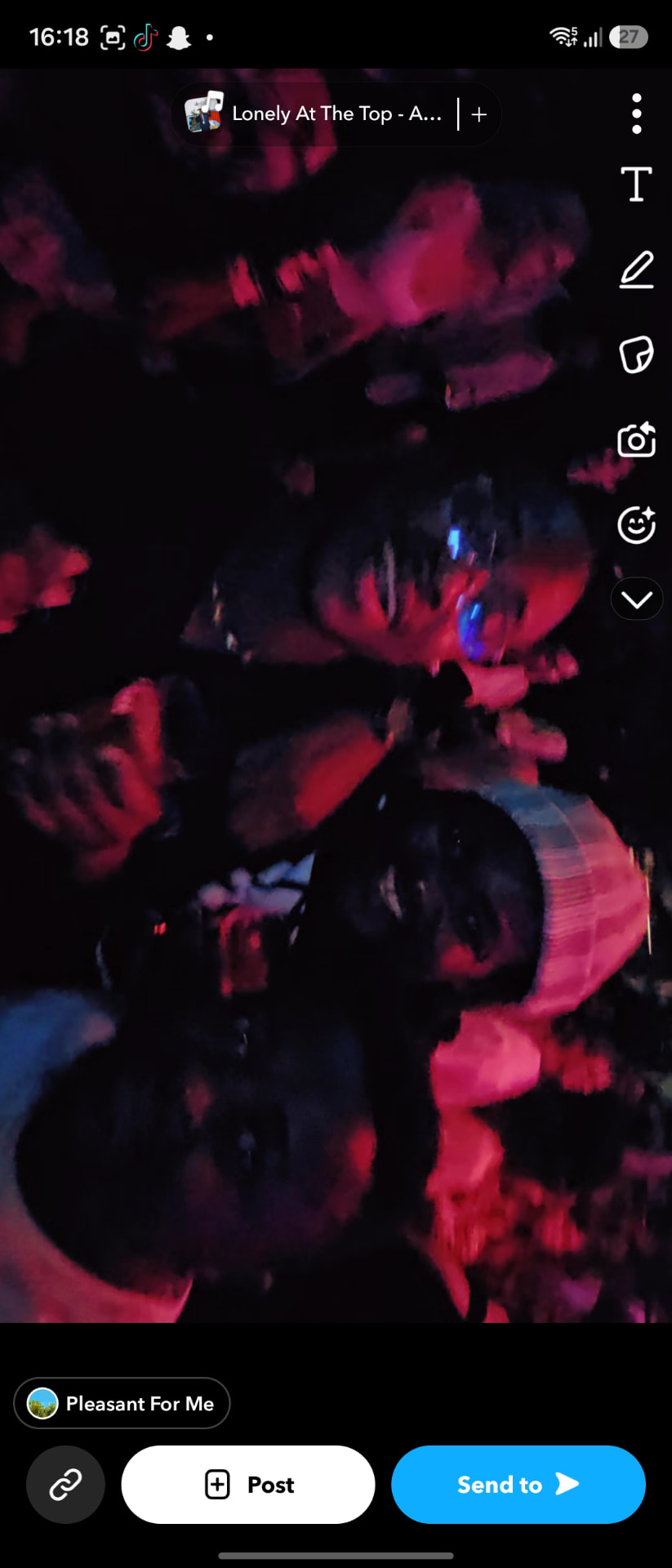 Crowd dancing at a lively event