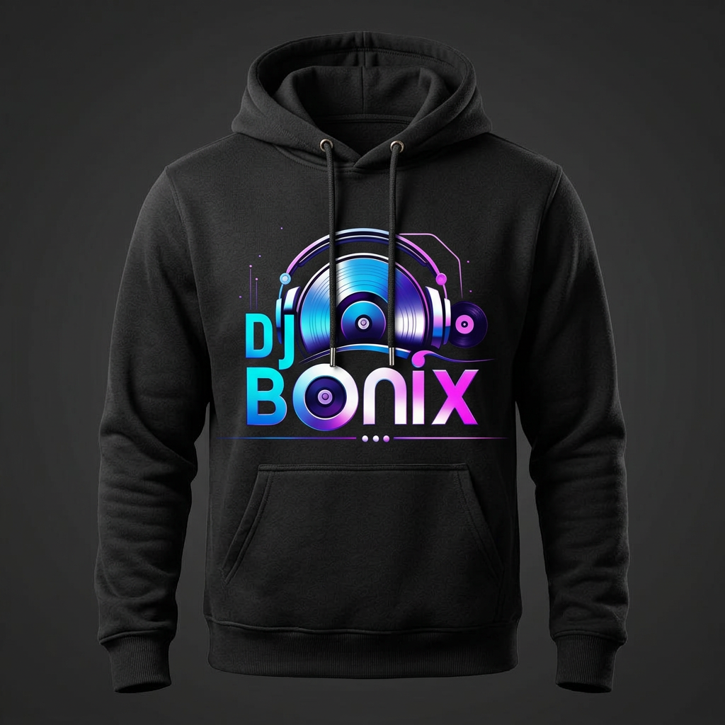 DJ Bonix Hoodie with DJ Bonix logo